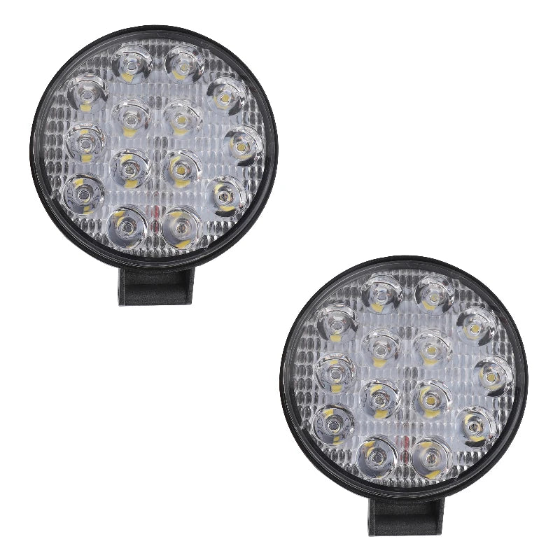 GPRGIT 14LED 42W Round Shape Car LED Fog Lights For Trucks Cars LED Work Light Bar For Off Road Car/Motorcyc SUV Boat / ATV