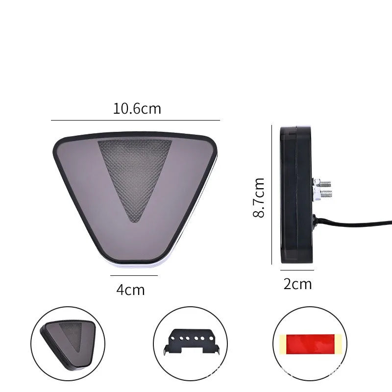 GPRGIT 12V RGB Chasing Dynamic Brake Light 33W Safety Triangle Warning Lamp Universal Car