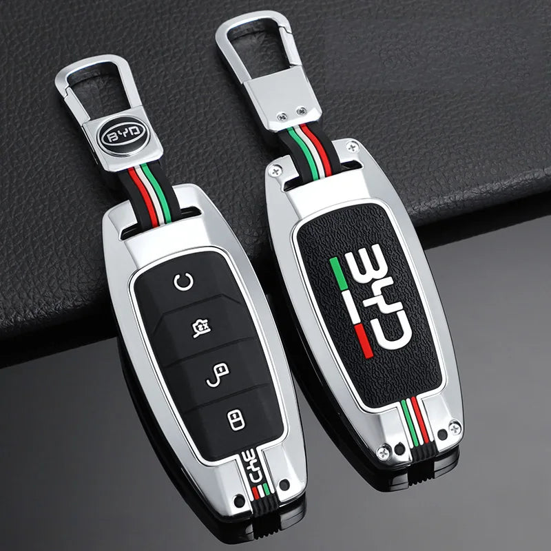 GPRGIT Metal Car Remote Key Cover Case Holder Fob for BYD Tang Han DM Yuan EV Qin Song Plus Dmi ATTO 3 D1 EA1 Protector Accessories