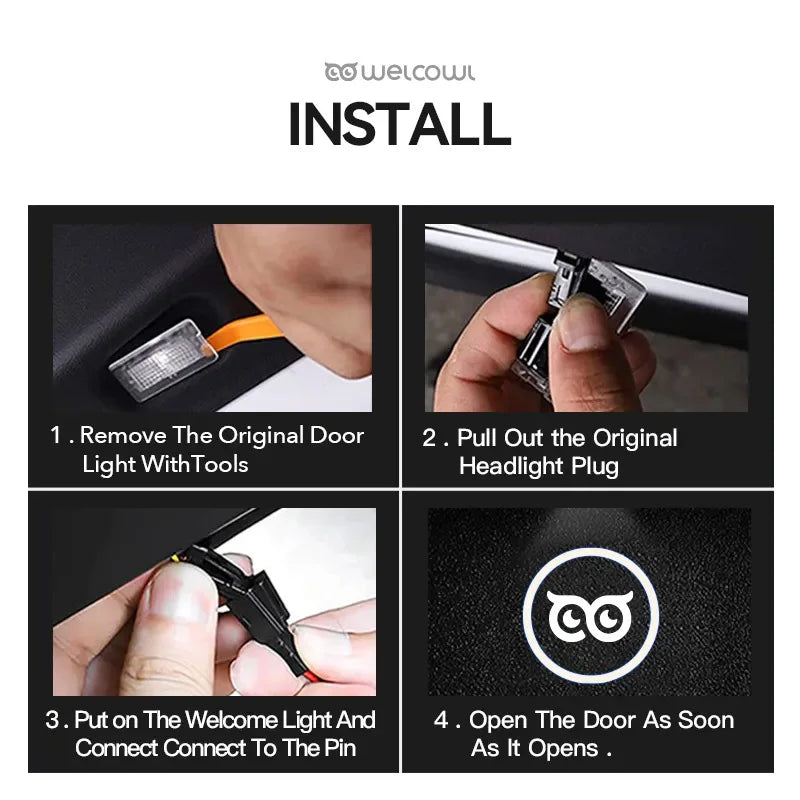 GPRGIT Car Door Light for Porsche Cayenne/911/Taycan Courtesy LED HD Icon Projector Welcome Lamp 12V