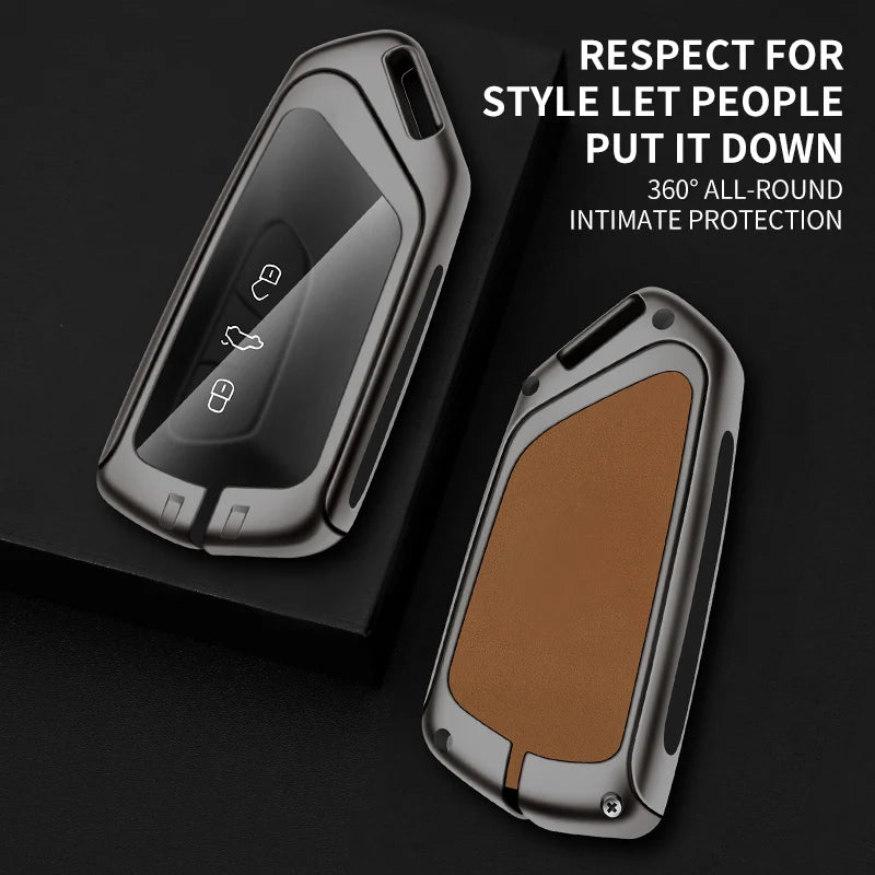 GPRGIT Zinc Alloy Car Key Case for Skoda Octavia A8 MK8 MK4 2020 2021 Seat Leon Fr Mk4 Cupra Mentor VW Golf 8 ID-4