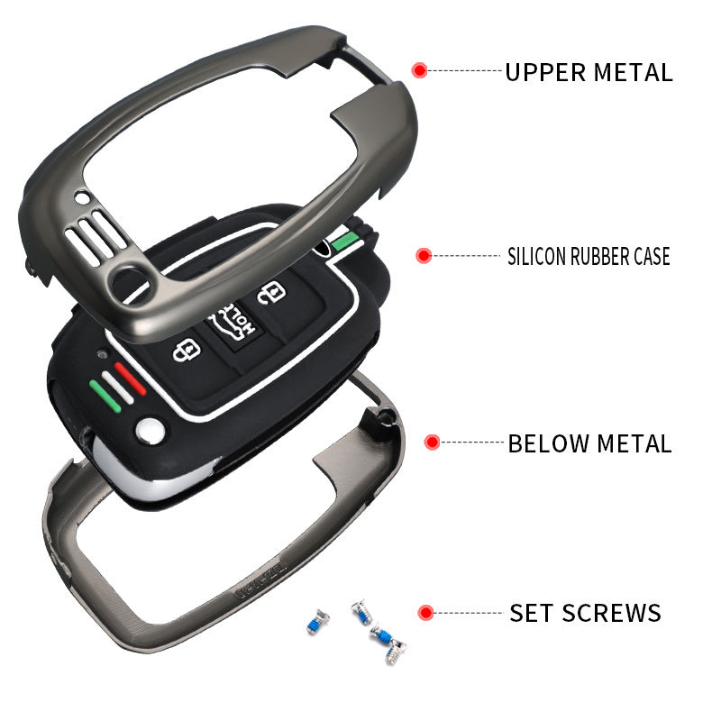 GPRGIT Zinc Alloy Folding Car Key Case Protector Cover for Hyundai Tucson Creta Ix25 I10 I20 I30 Verna Mistra Elantra Santa Fe
