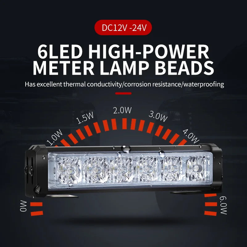 Super Bright 4 in 1 Car LED Warning Light Bar Grill Side Marker Strobe Lights Kit Emergency Flashing Light Car Truck