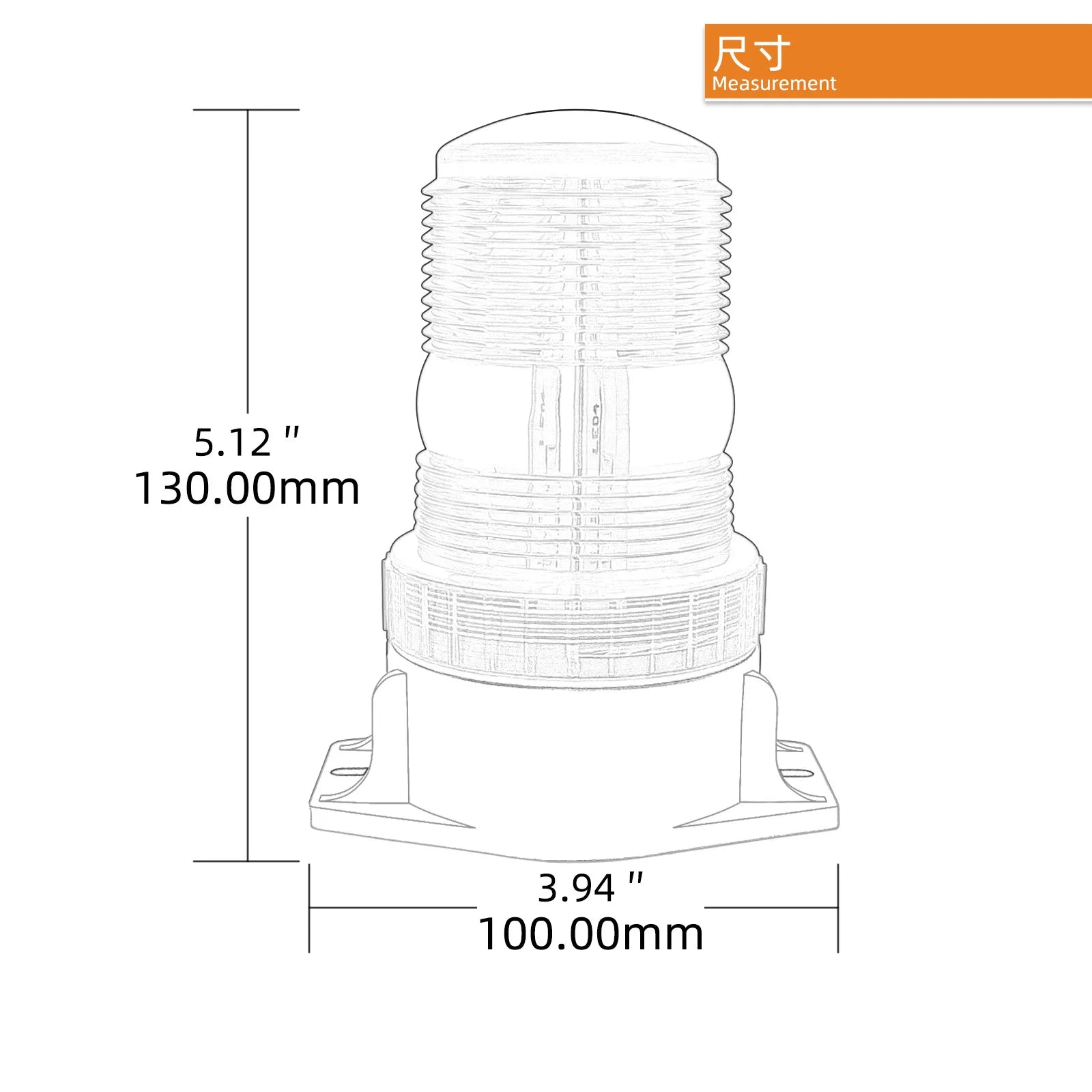 High Quality 12-110V LED Yellow Flash Beacon Warning Strobe Light Auto Exterior Lighting for Heavy Duty Tractor Forklift Warning