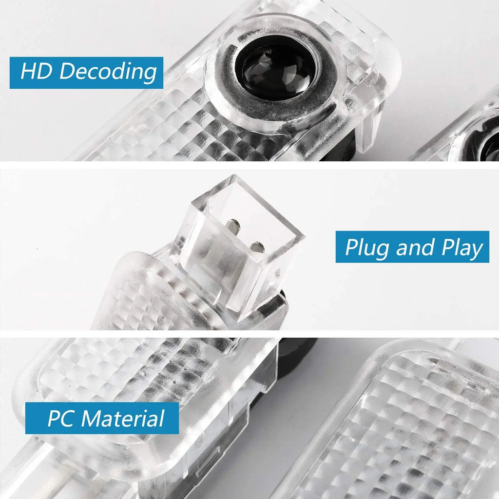 GPRGIT Car Door LED Logo Projector Light for Audi Ghost 3D Welcome Lamp 12V