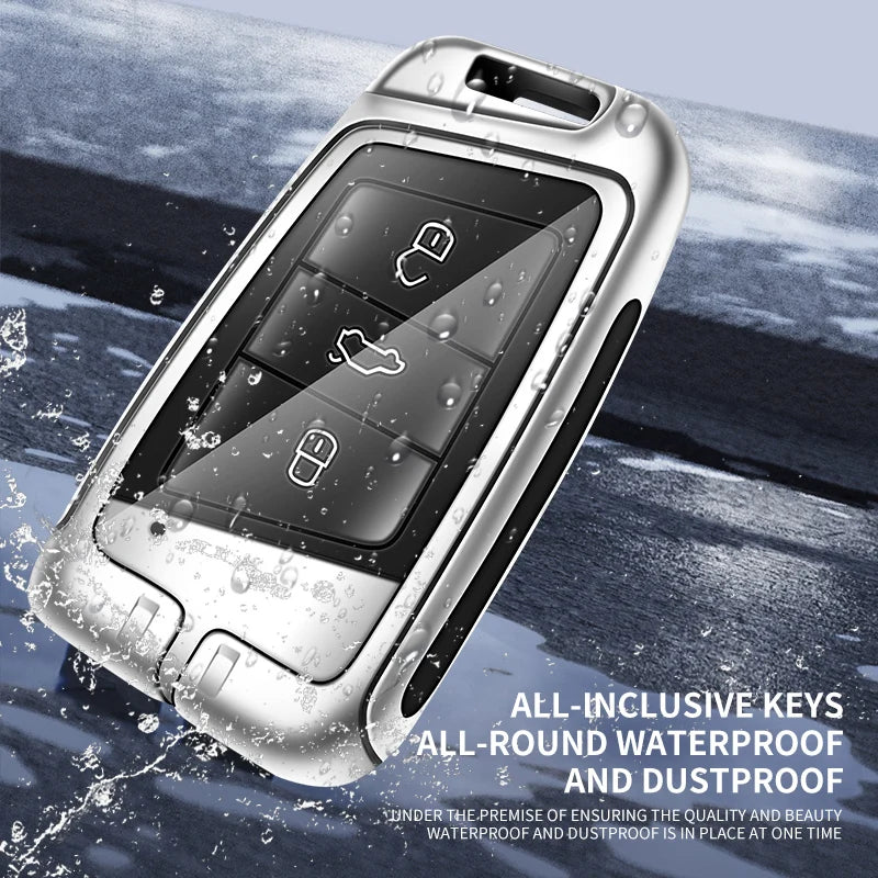 GPRGIT New Car Logo Zinc Allioy Leather Car Key Cover for VW Volkswagen Passat Magotan Passat B8 Golf for Skoda Kodiaq Superb A7 Seat