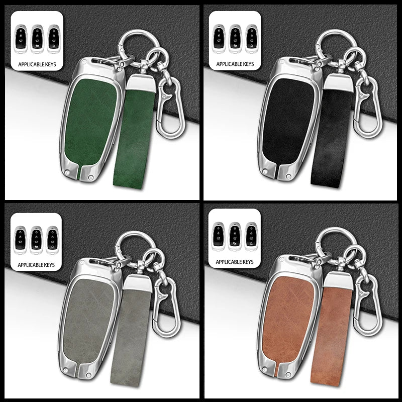 GPRGIT Zinc Alloy Car Key Cover Case for Hyundai Santa Fe Tucson 2022 NEXO NX4 Atos Prime Solaris 2021