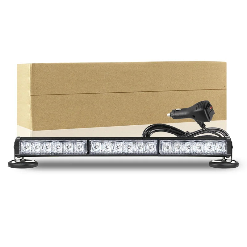Hot Sale 45cm 17.3in 3P 18W Auto LED Warning Work Light Bar Car Truck Roof Grid Strobe DRL Flashing Emergency Lamp 12V 24V
