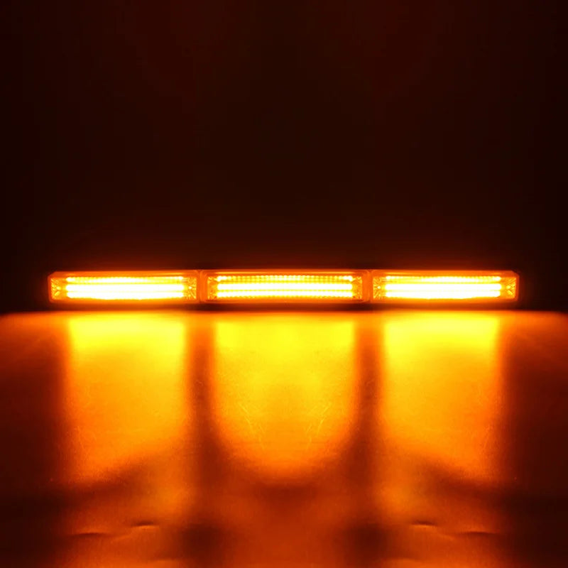 35" COB LED Dual Row Amber Strobe Light for Car Truck Trailer Magnetic Flashing Warning Light Bar Optional Colors
