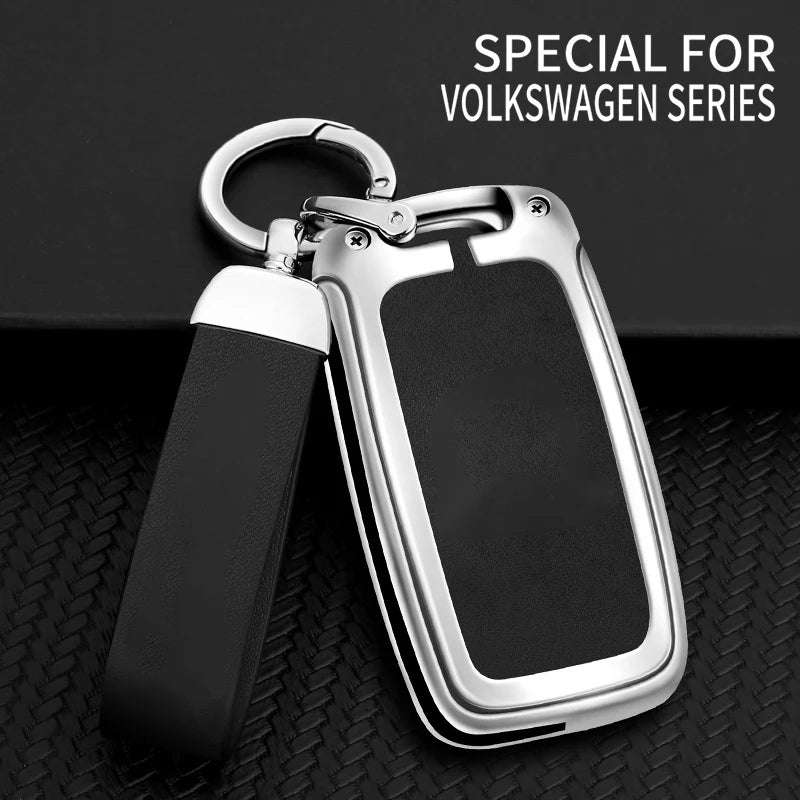 GPRGIT Metal Leather Key Case Cover for Volkswagen VW Bora Polo Tiguan Jetta Passat B5 B6 B7 Golf Beetle Skoda Octavia