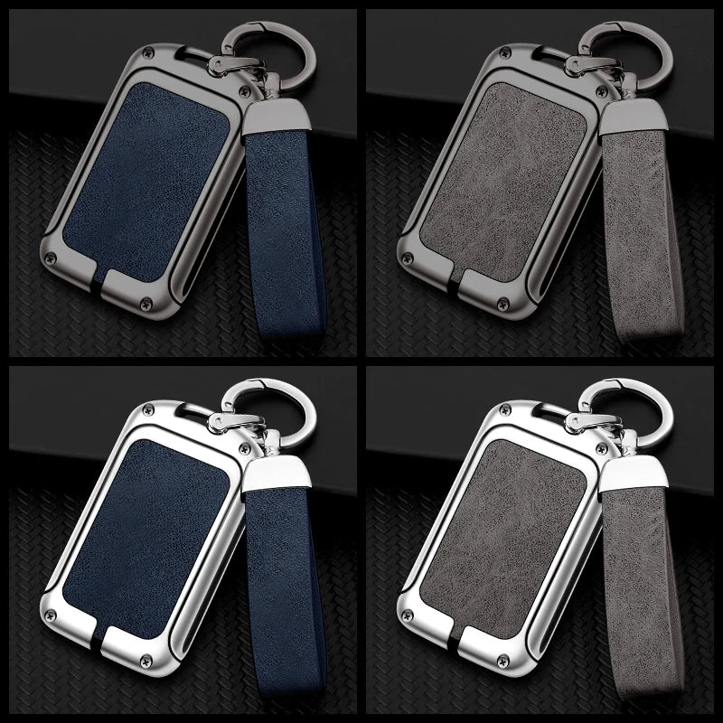 GPRGIT Zinc Alloy Leather Car Key Case Cover for Volvo XC40 XC60 XC90 S90 V90 T5 T6 T8 Polestar Custom Car Logo Keychain Accessories