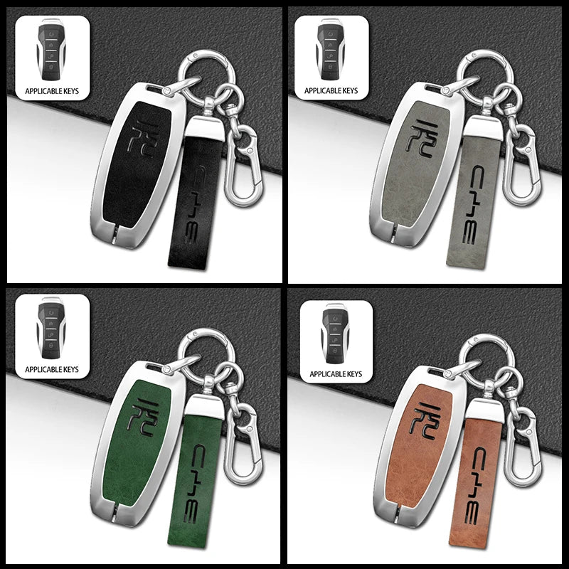GPRGIT Car Key Case Cover for BYD Yuan Tang Plus Atto 3 Han EV Tang DM 2023 Metal Remote Fob