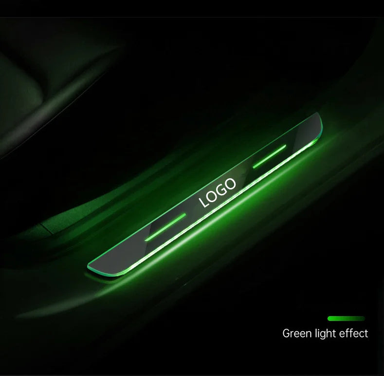 GPRGIT LED Welcome Pedal Light Car Scuff Plate Door Projector Laser Lamp USB Power No Wiring 5.1V