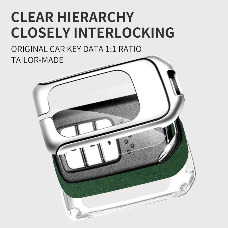 GPRGIT Zinc Alloy Leather Key Case Cover Shell for Honda Civic City Accord CRV CR-V XR-V Odyssey Vezel Jade Crider Fit Auto Accessories