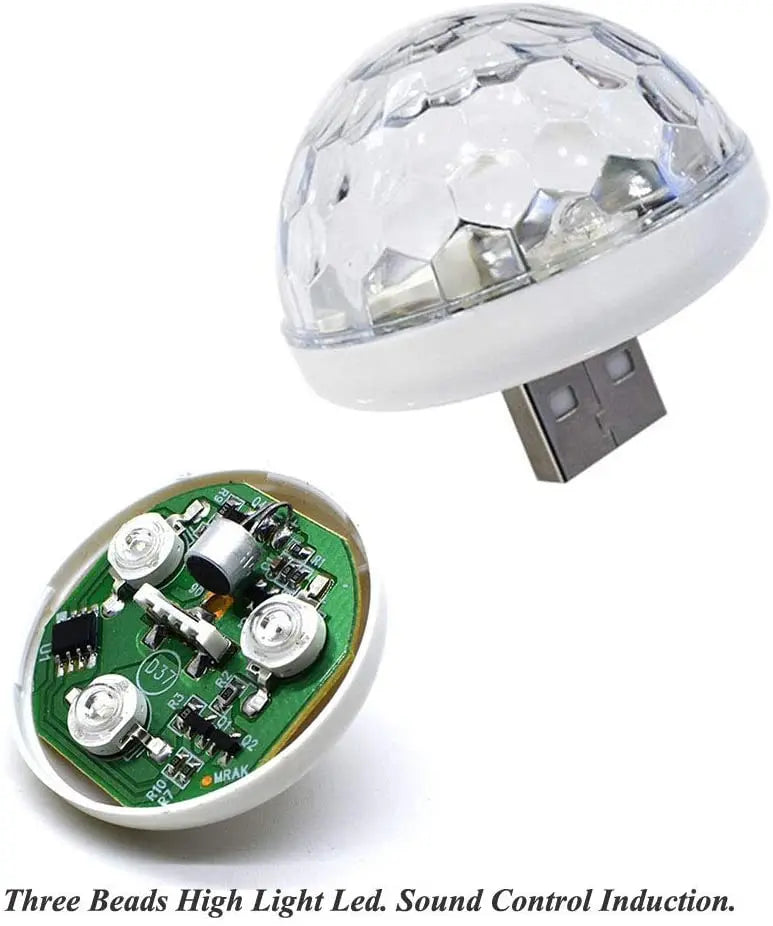 GPRGIT Stage DJ RGB Strobe Magic Ball Mini Disco Light USB Car Atmosphere Lamp Inner Ambient Star Light LED
