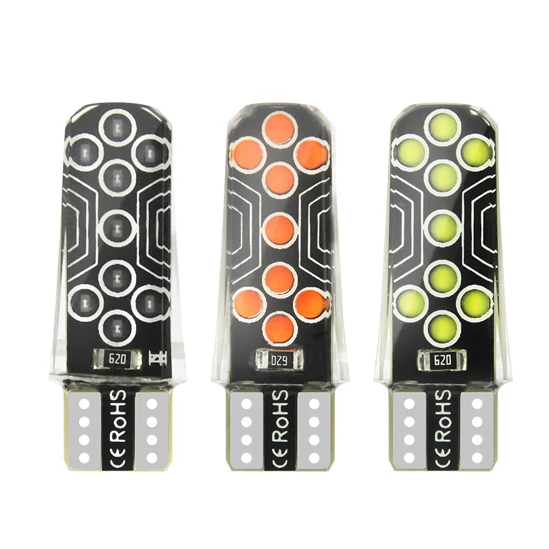 GPRGIT Car W5W T10 COB 18LED Silicone Width Indicator LED Light Bulbs License Plate Reading Lamp for Motorcycle