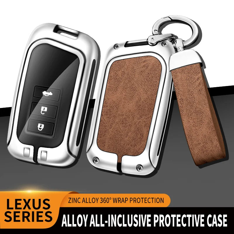 GPRGIT Car Custom Logo Metal Leather Car Key Cover for Lexus NX GS RX IS ES GX LX UX RC 200 250 350 LS 450H 300H Holder Accessories