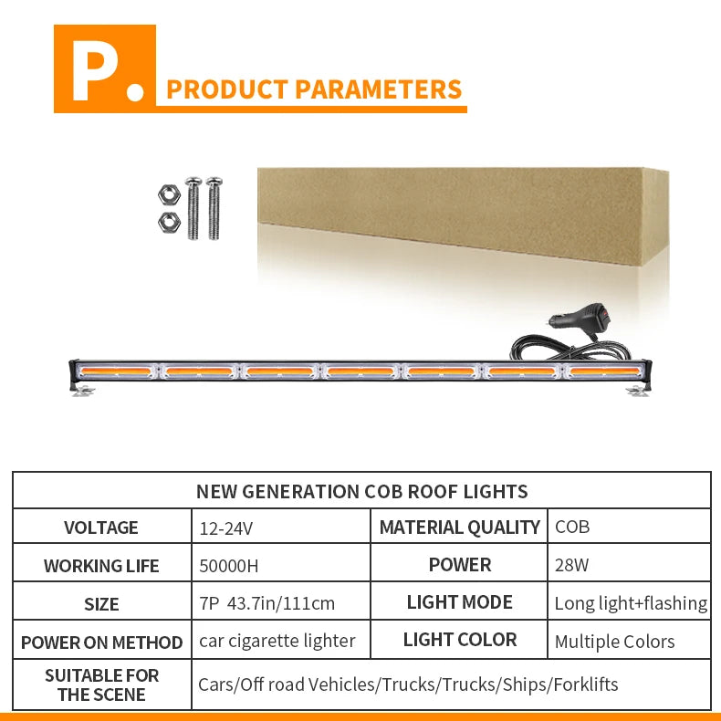 12V LED Traffic Advisor Strobe Light Bar Emergency Warning Flashing Safety Front Window Lights Directional for Plow Trucks