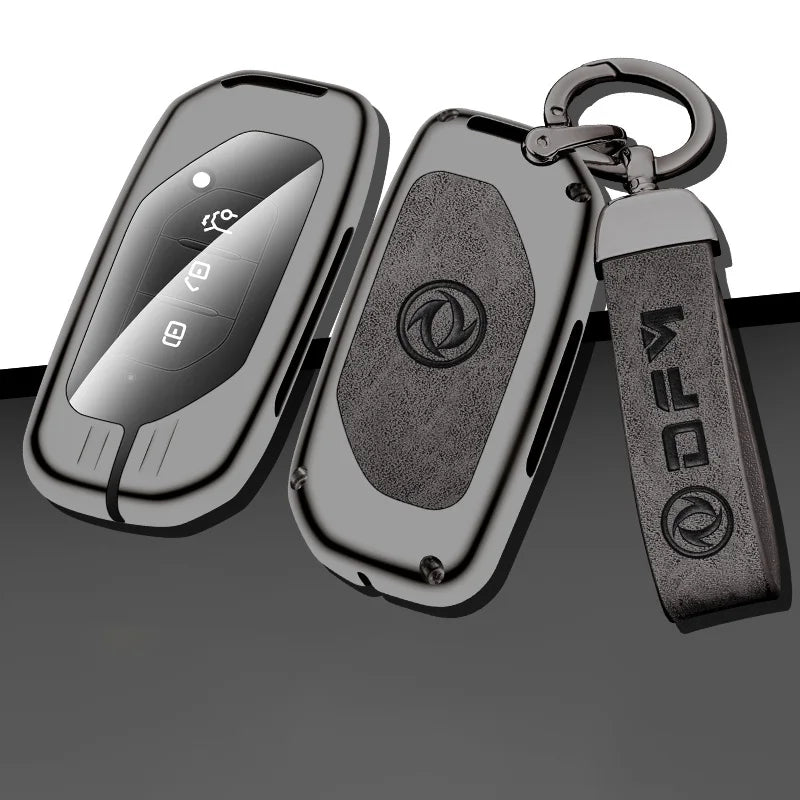GPRGIT Car Logo Zinc Alloy Leather Car Key Case Cover for DongFeng DFM 370 S560 AX7 AX5 AX4 AX3 MX5 Keychain Styling Accessories