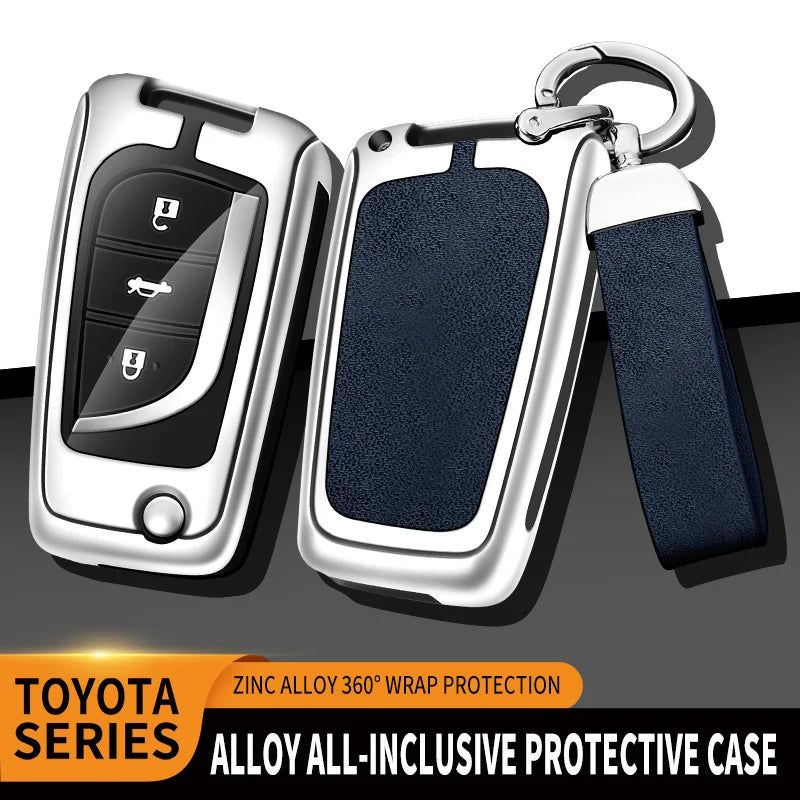 GPRGIT Leather Car Key Case Cover for Toyota Aygo Yaris RAV4 Camry Corolla Citroen C1 Peugeot 108