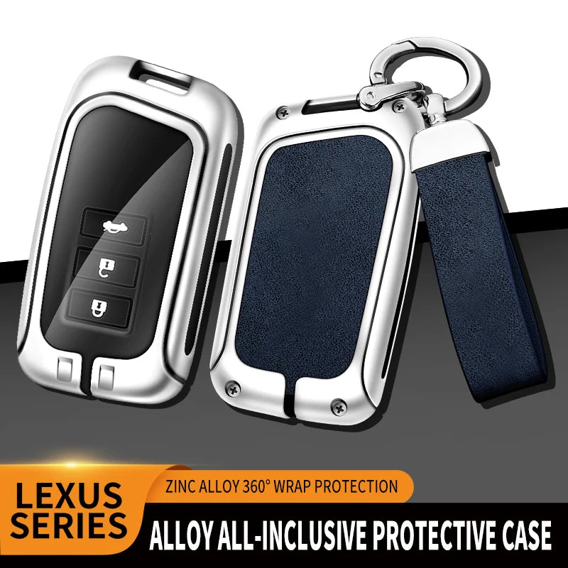 GPRGIT Car Custom Logo Metal Leather Car Key Cover for Lexus NX GS RX IS ES GX LX UX RC 200 250 350 LS 450H 300H Holder Accessories