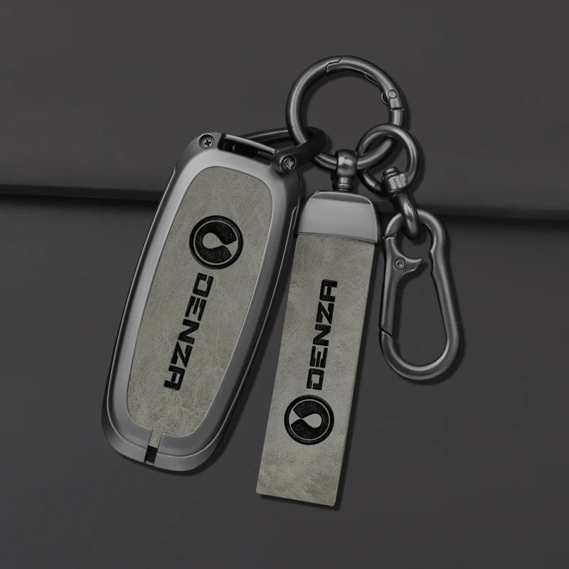 GPRGIT Zinc Alloy Leather Car Remote Cover Case for BYD Denza N7 DM-i EV Interior