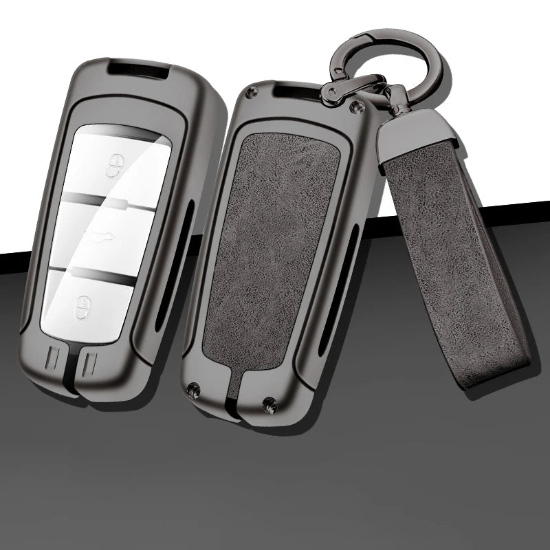GPRGIT Zinc Alloy Leather Car Key Case Cover for Volkswagen VW CC Passat B6 B7 Passat 3C CC