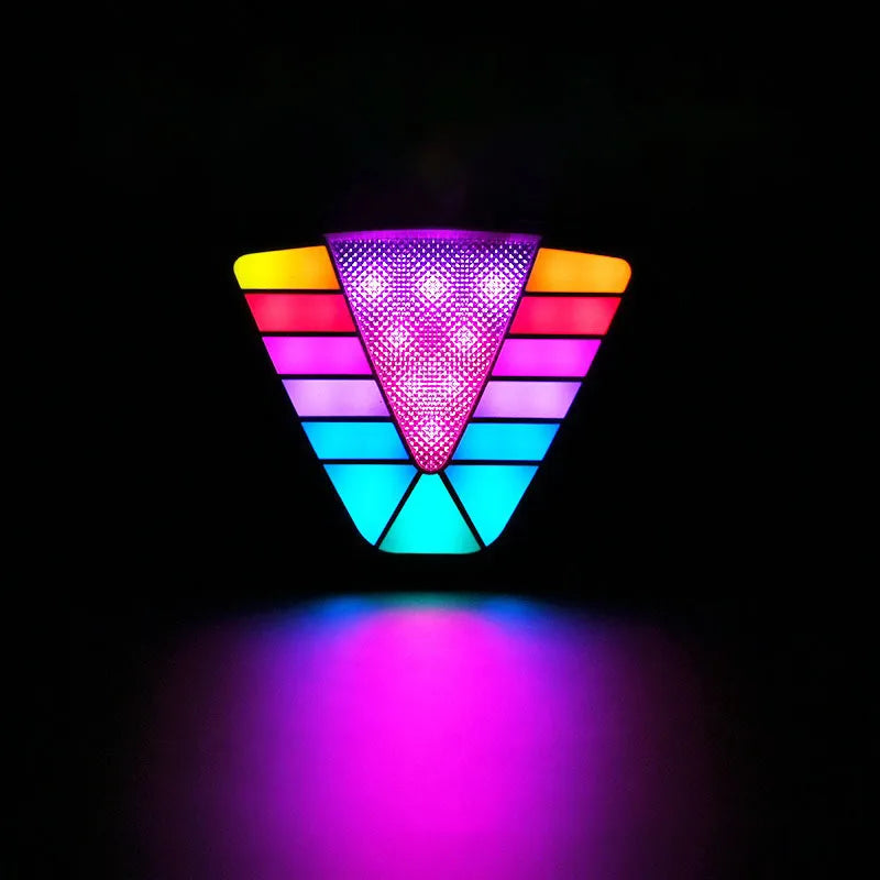 GPRGIT 12V RGB Chasing Dynamic Brake Light 33W Safety Triangle Warning Lamp Universal Car