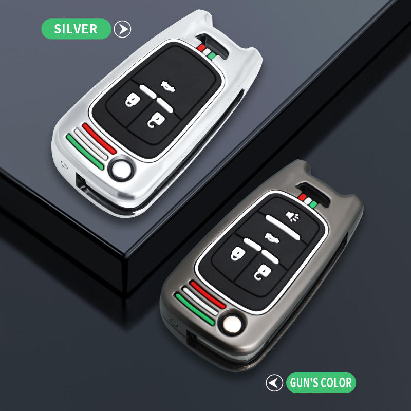 GPRGIT Zinc Alloy 2/3/4/5-Button Flip Folding Car Key Case Shell for Chevrolet Cruze, Malibu, Opel, Buick (HU100 Blade)