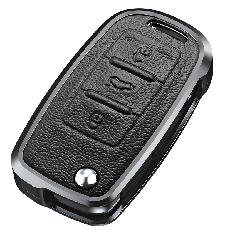 GPRGIT Aluminum Alloy+Leather Car Key Case for VW Polo Tiguan Passat B5 B6 B7 Golf 4 5 6 MK6 Jetta Lavida