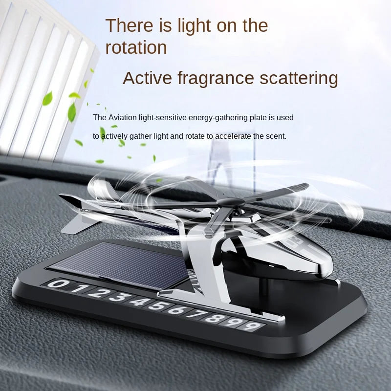 GPRGIT Solar Rotating Aircraft Car Aromatherapy Diffuser Glass
