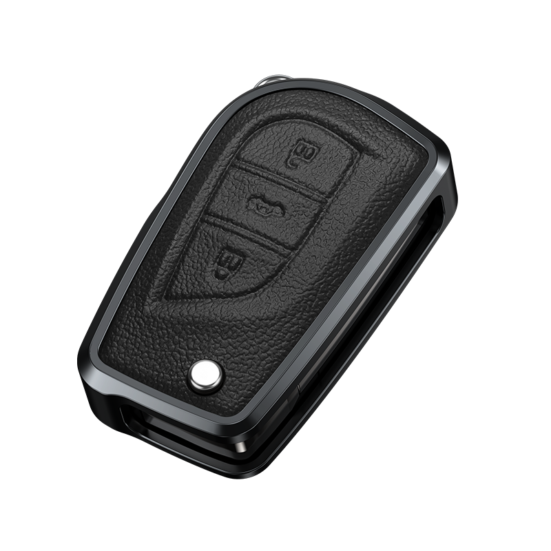 GPRGIT Aluminum Alloy+Leather Car Key Shell Case Cover for Toyota Hilux Corolla Avensis Prado Fortuner RAV4 CHR