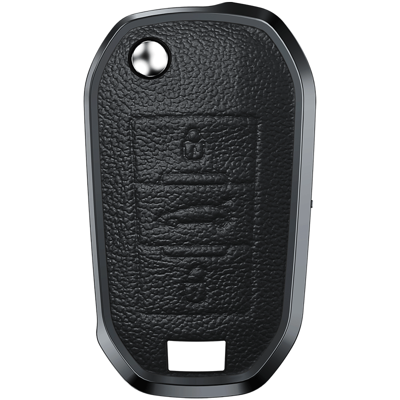 GPRGIT Aluminum Alloy+Leather Car Key Cover Case for Peugeot 3008 208 308 RCZ 508 408 2008 407 307 4008