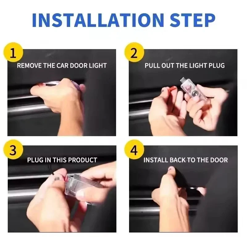 GPRGIT 2Pcs 12V LED Car Door Welcome Light for MDX ZDX RLX TLX TL 4 Door Sedan Hybrid