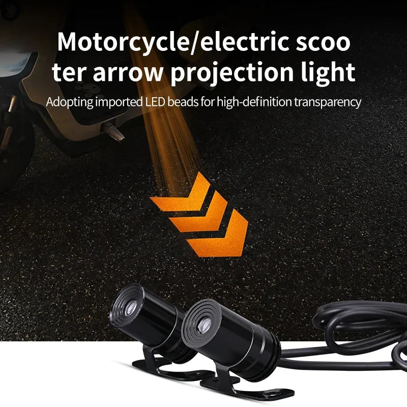 GPRGIT Motorcycle Arrow LED Turn Signal Projection Lamp 12V
