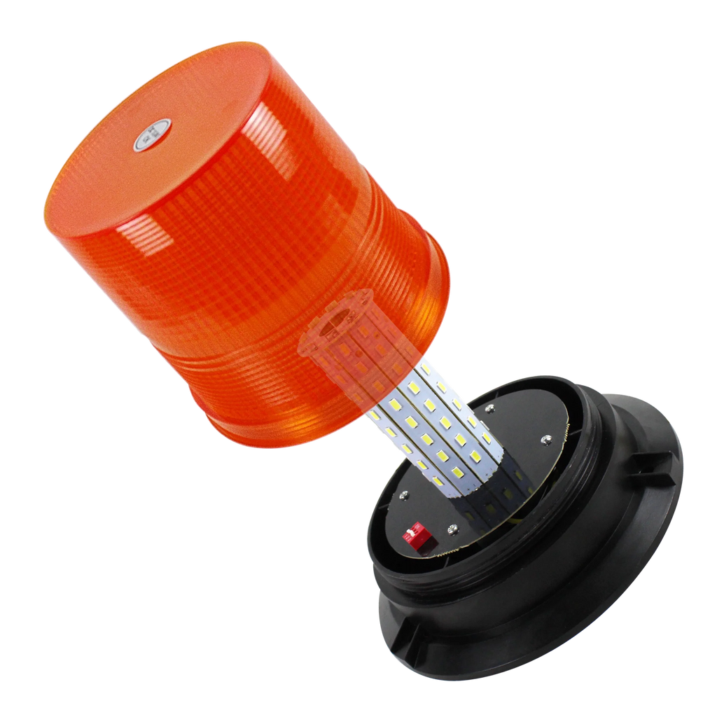 80 LED Rotating Beacon Light Amber Warning Light Hazard Strobe Lights for Forklift Trucks Engineering Vehicle 12V 24V