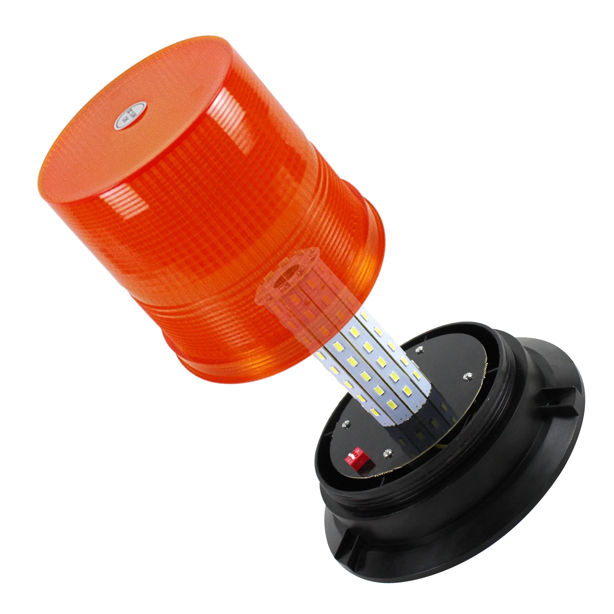 80 LED Rotating Beacon Light Amber Warning Light Hazard Strobe Lights for Forklift Trucks Engineering Vehicle 12V 24V