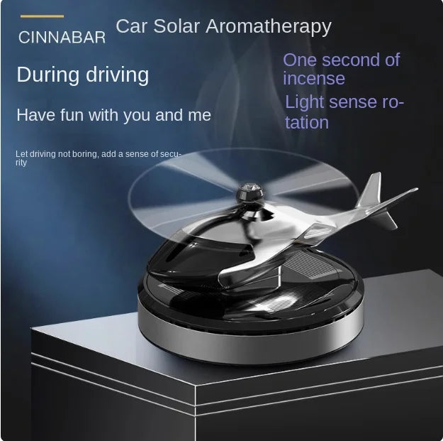 GPRGIT Solar Automatic Rotation Aircraft Dashboard Perfume Diffuser Metal