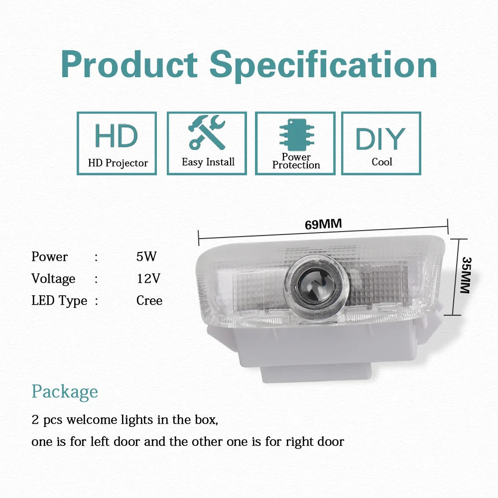 GPRGIT LED Car Door Projector Logo Light for Infiniti EX QX Q M FX G Series 5W 12V