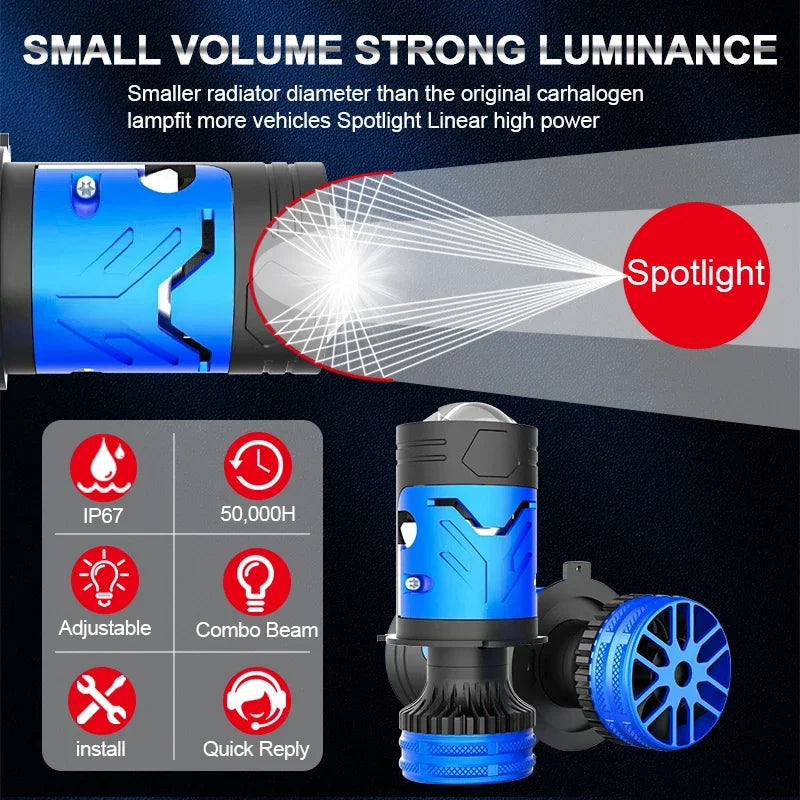 Front Light for Car H4 Led Headlight Bulb 6500k High Low Beam Focos High Power Auto Lighting System CSP Led Head Light