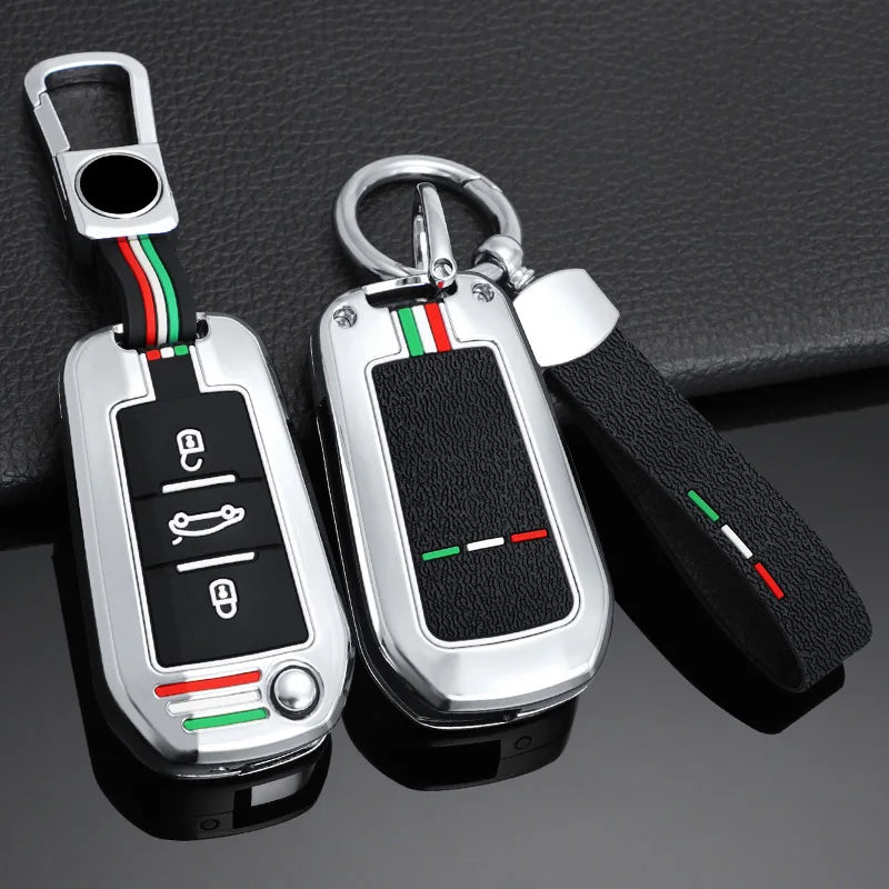 GPRGIT Zinc Alloy Flip Car Key Shell Case for Peugeot 208 2008 301 308 508 5008 RCZ Expert / Citroen C-Elysee C4-Cactus C3 Light
