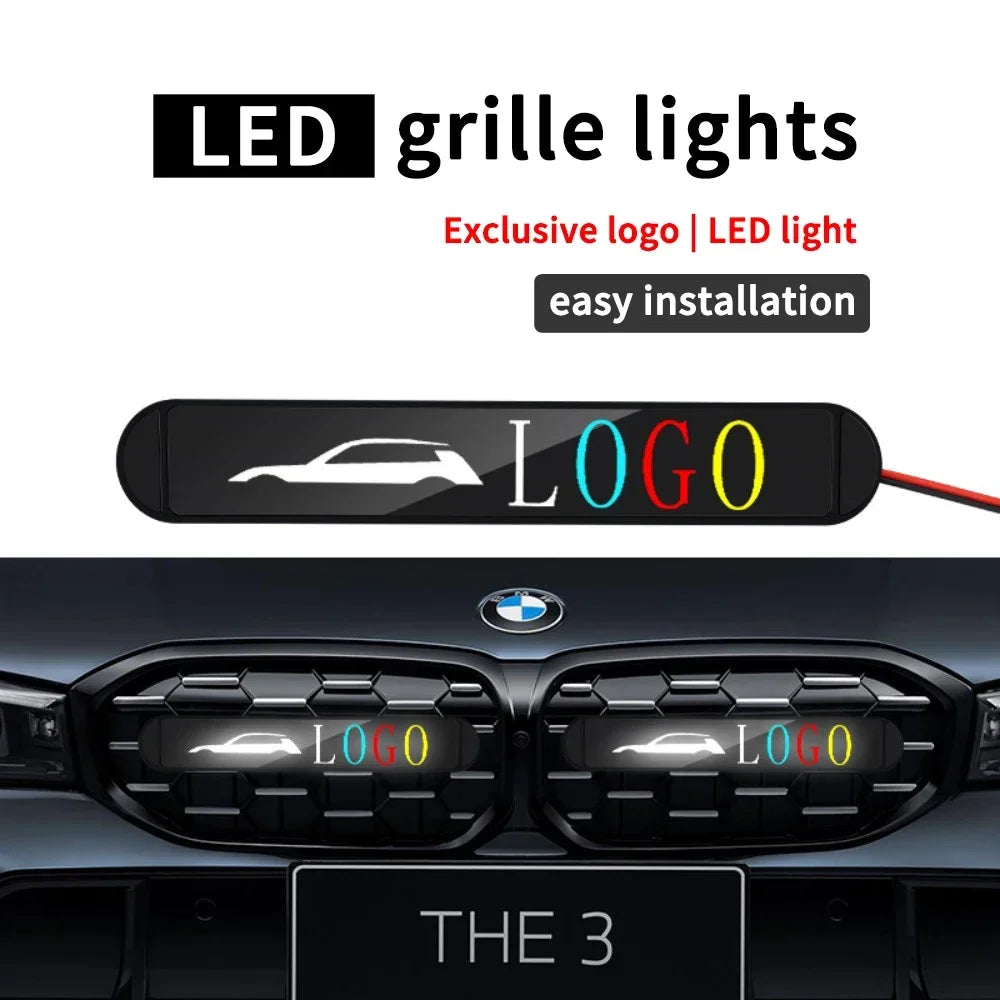 GPRGIT LED Front Grille Sign Badge Illuminated Emblem for Audi A8 Q1 Q2 Q3 Q4 Q5 1W 12V