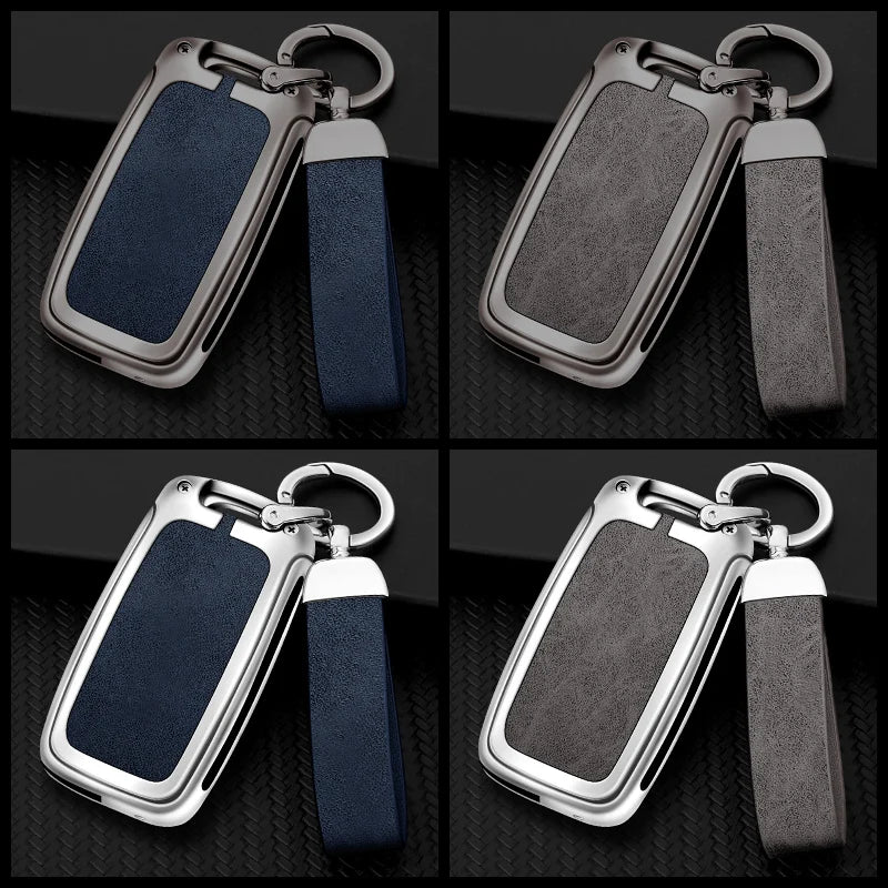 GPRGIT Metal Leather Car Key Cover for VW Volkswagen Polo/Tiguan/Jetta/Passat/Golf/Beetle and Skoda Octavia
