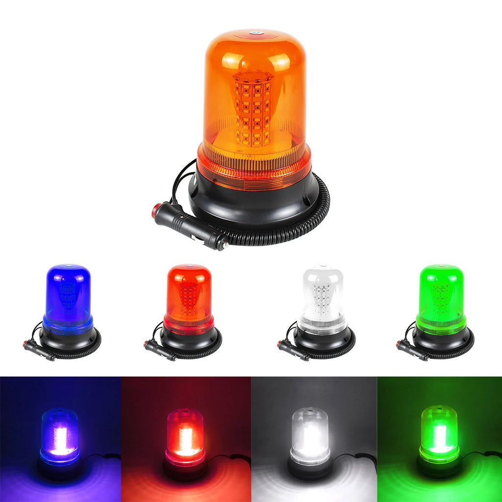New 80 LED Strobe Beacon Light for Forklift Emergency Warning Flashing Construction Vehicles with Magnet and Rotating Lamp