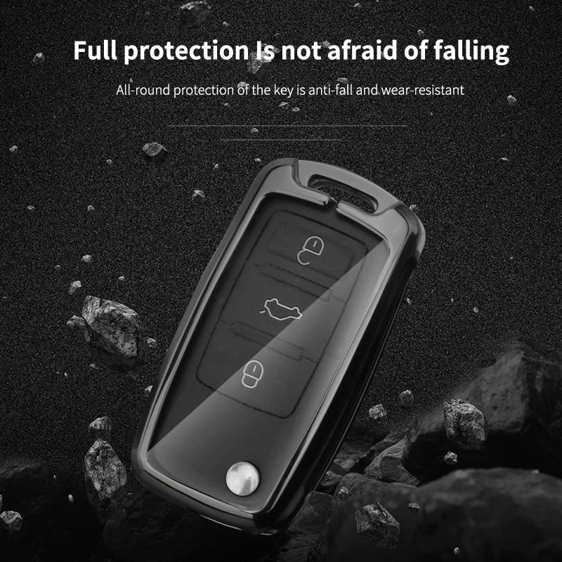 GPRGIT Carbon Car Logo Key Fob for VW Magotan Polo Golf 4 5 6 Mk6 Passat B5 B6 B7 B8 Touran Bora Tiguan Jetta Lavida Skoda Octavia