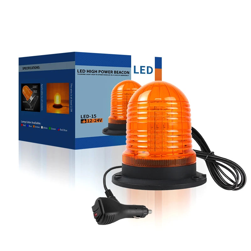 Amber 40 LED Strobe Light Magnet Warning Beacon Lights 3 Flashing Modes for Vehicle Truck Tractor Golf Carts 12V