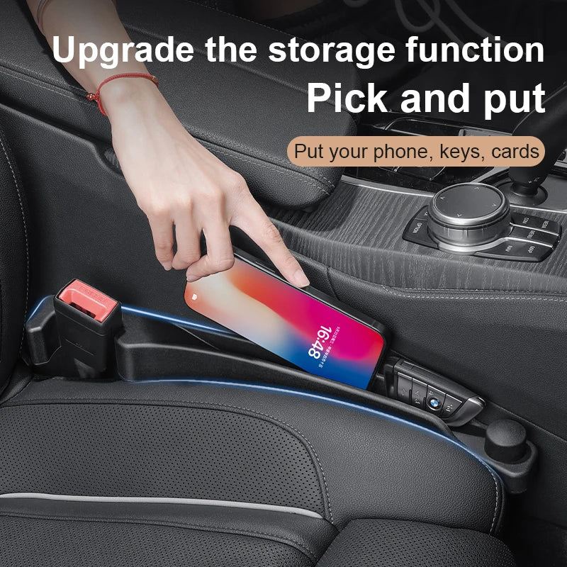 GPRGIT Universal Car Seat Seam Filler Organizer 2-Piece PU