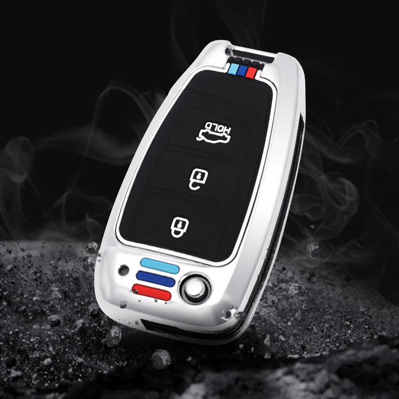 GPRGIT Zinc Alloy Car Flip Key Case Cover for Hyundai Elantra Solaris I35 I40 Sonata Santa Fe Verna Tucson Genesis Keyless Accessories
