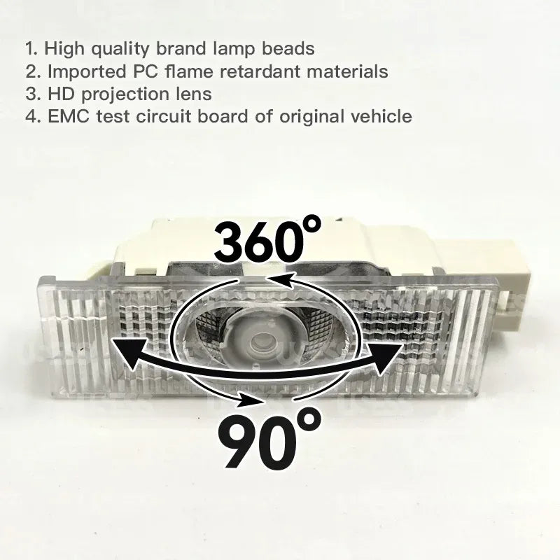 GPRGIT Welcome Car Door Lights for Maserati Ghibli Quattroporte GranTurismo GranCabrio Icon HD LED Lamp Projector Laser Ghost Shadow