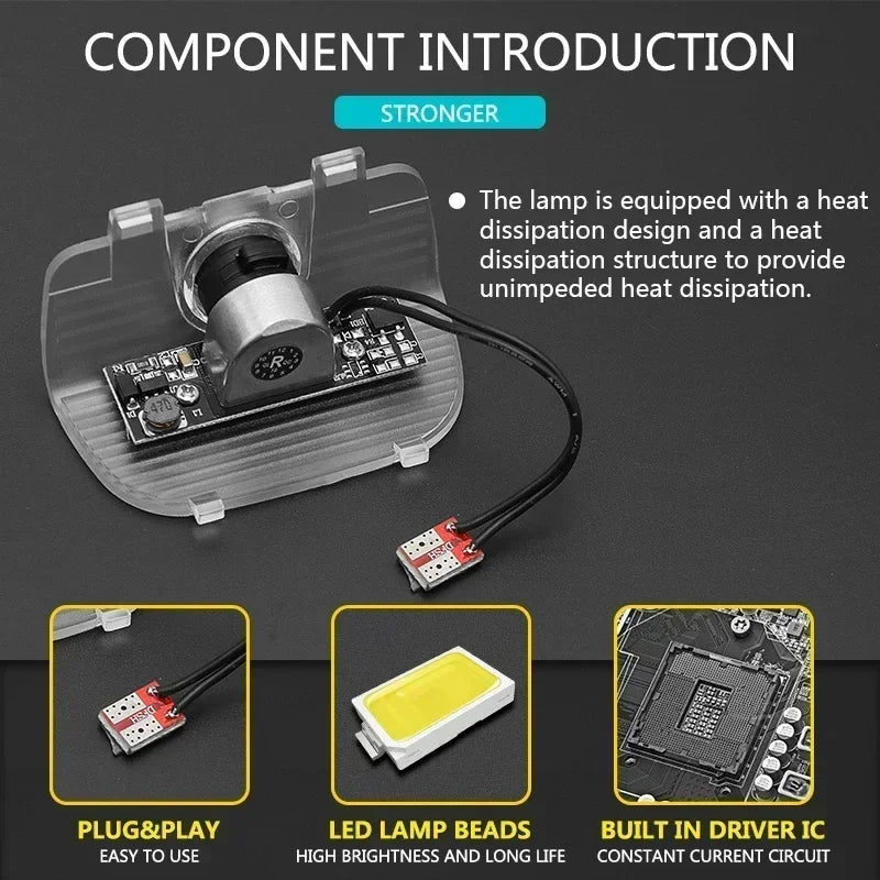 GPRGIT LED Car Door Welcome Lamp 3D Projector Ghost Shadow Light for Honda Accord 9th 10th Gen CR-Z Spirior Elysion Odyssey